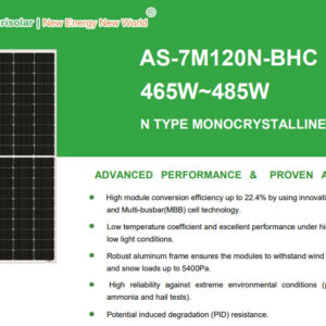 Panel Solar Bifacial Mono tipo N AS-7M120N-BHC-480W