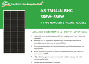 Panel Solar Bifacial Mono tipo N AS-7M144N-BHC-585W