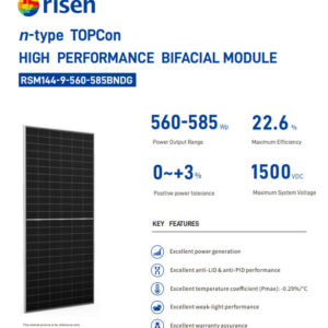 Panel Solar Bifacial Mono tipo N RSM144-9-585BNDG