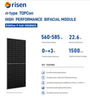 Panel Solar Bifacial Mono tipo N RSM144-9-585BNDG